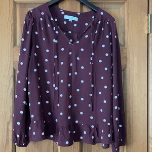 LOFT Blouse - polka dot - size large